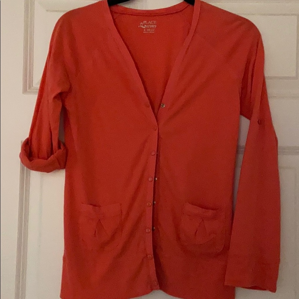 TCP girls coral long sleeve sweater size 10/12